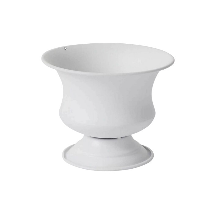 White Metal Urn Vase – 6.25"x5" Pedestal Floral Container for Wedding Centerpieces & Arrangements-72140.01