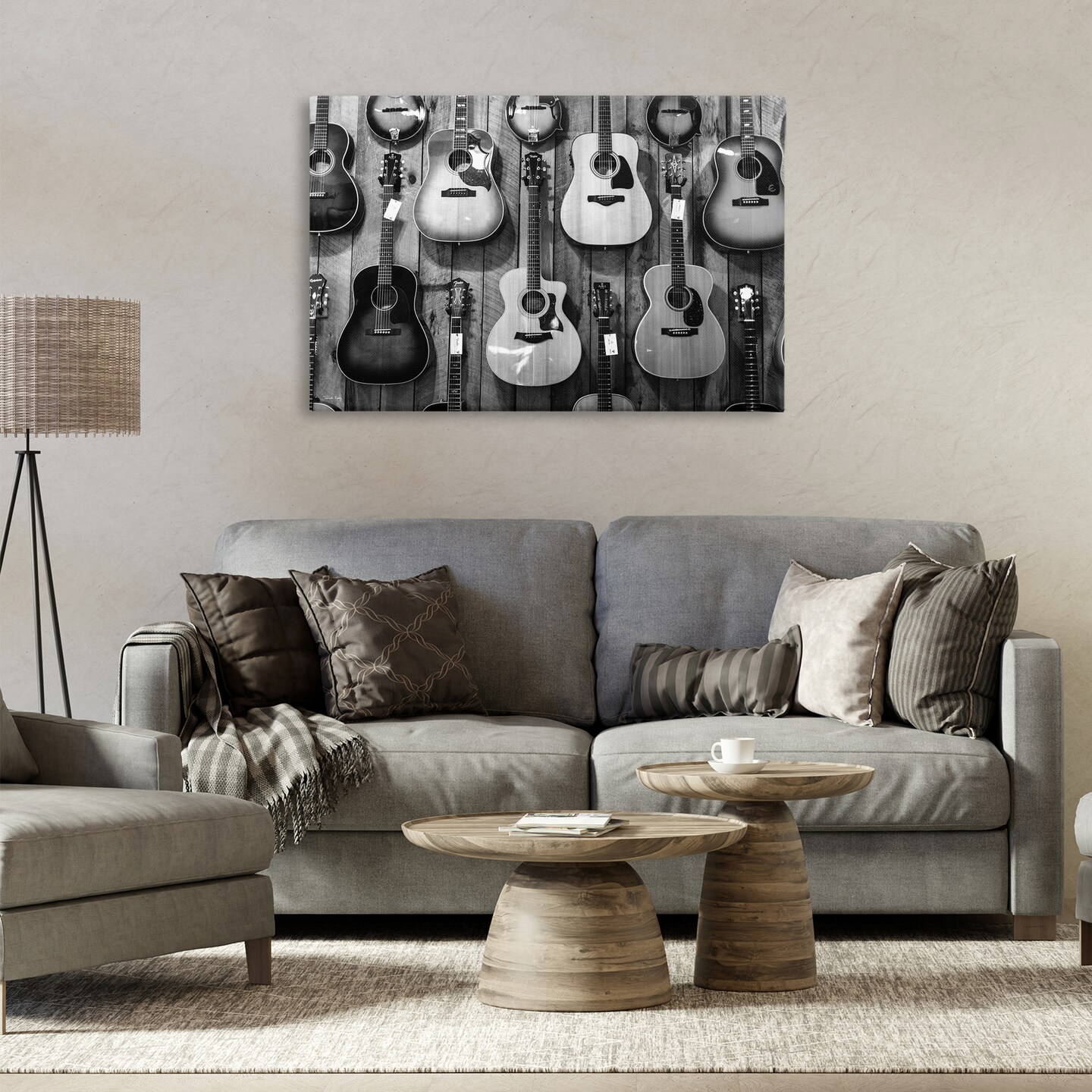 Stupell Industries Acoustic Guitars Hanging Canvas Wall Art Design by Jennifer Rigsby