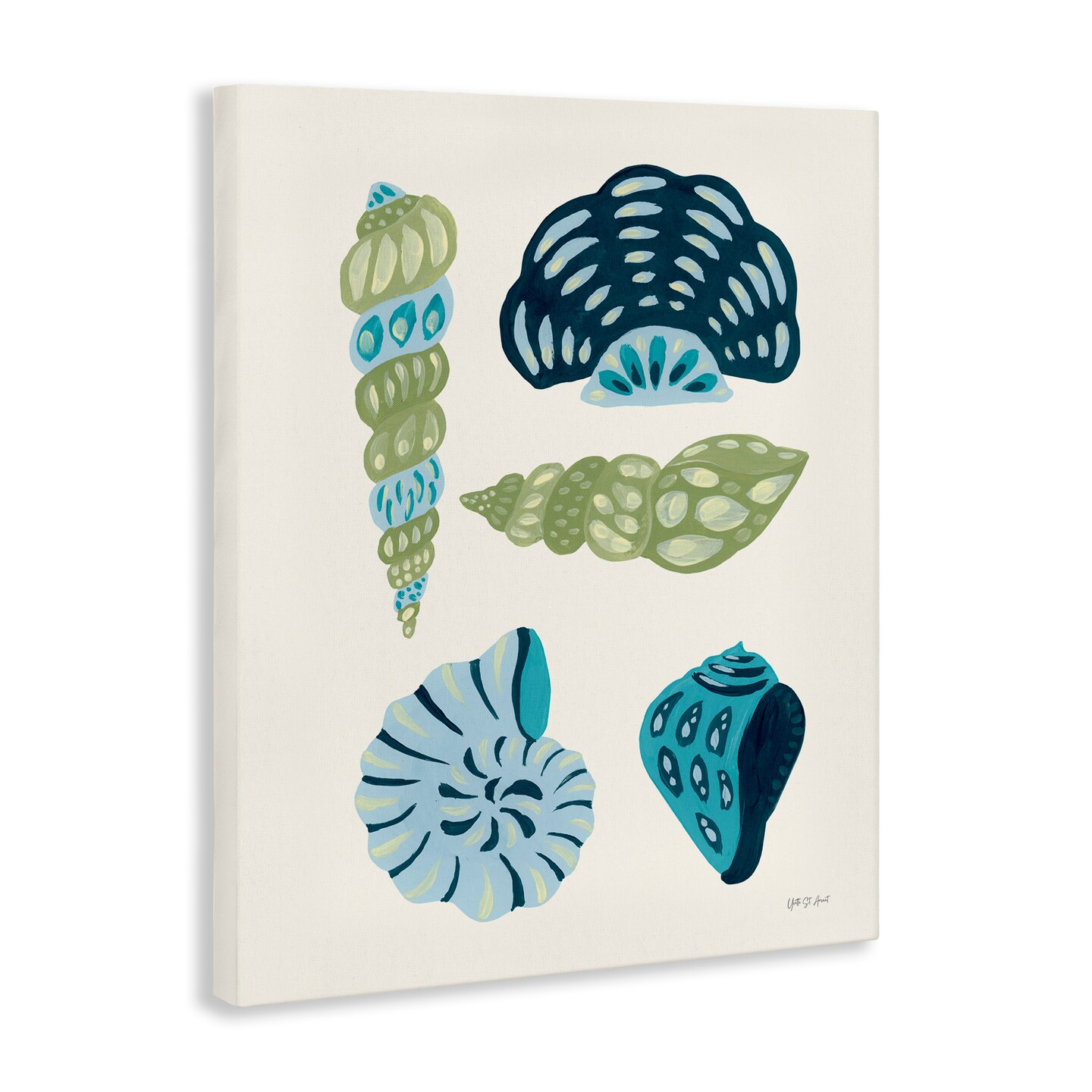 Stupell Industries Blue Shell Collection Canvas Wall Art Design by Yvette St. Amant