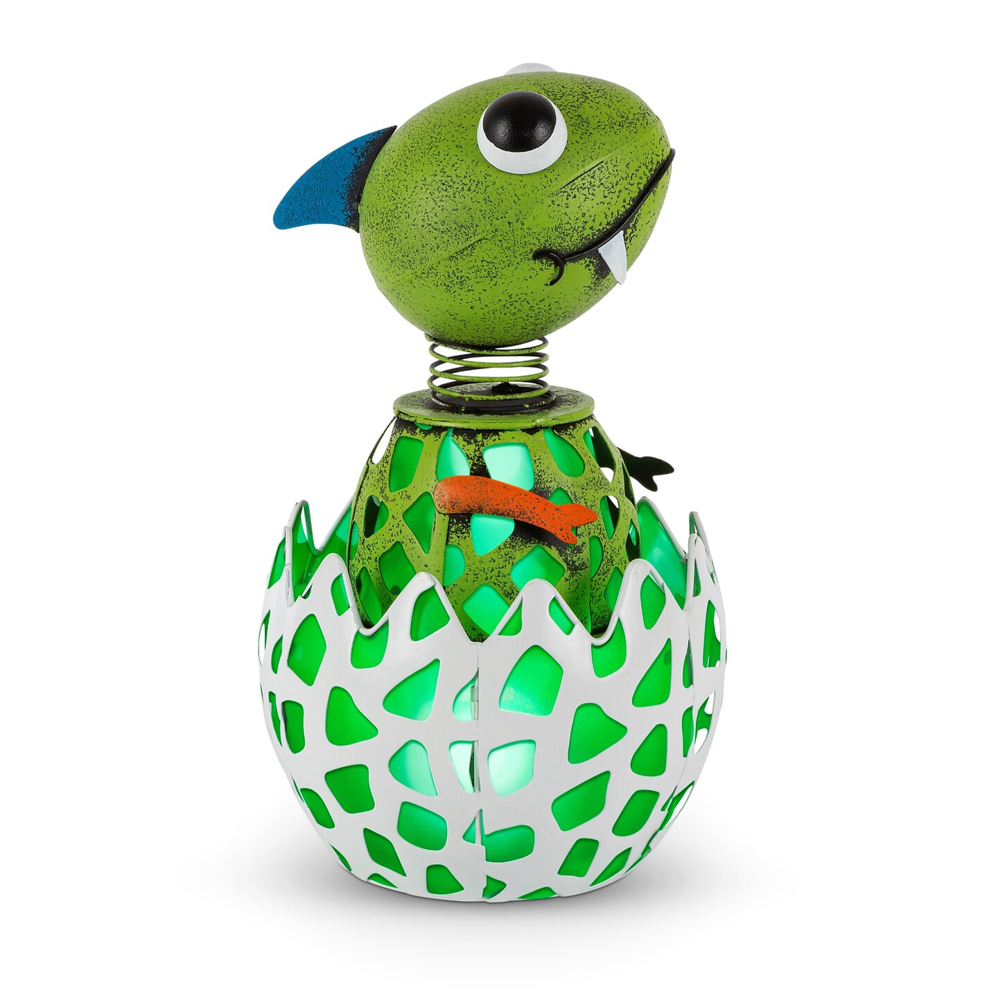 Contemporary Home Living LED Solar Powered Baby Dinosaur Outdoor Decoration - 11.5&#x22; - Green