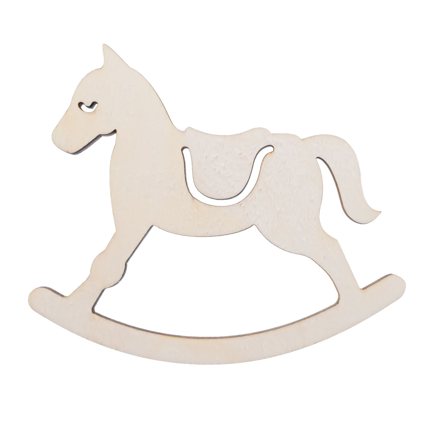 Unfinished Wooden Rocking Horse Shape Cutout DIY Craft 4.4 Inches