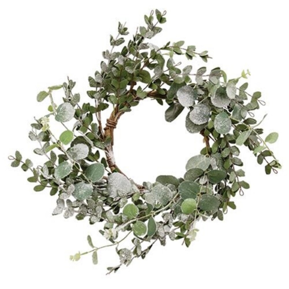 Snowy Eucalyptus Wreath 18&#x22;