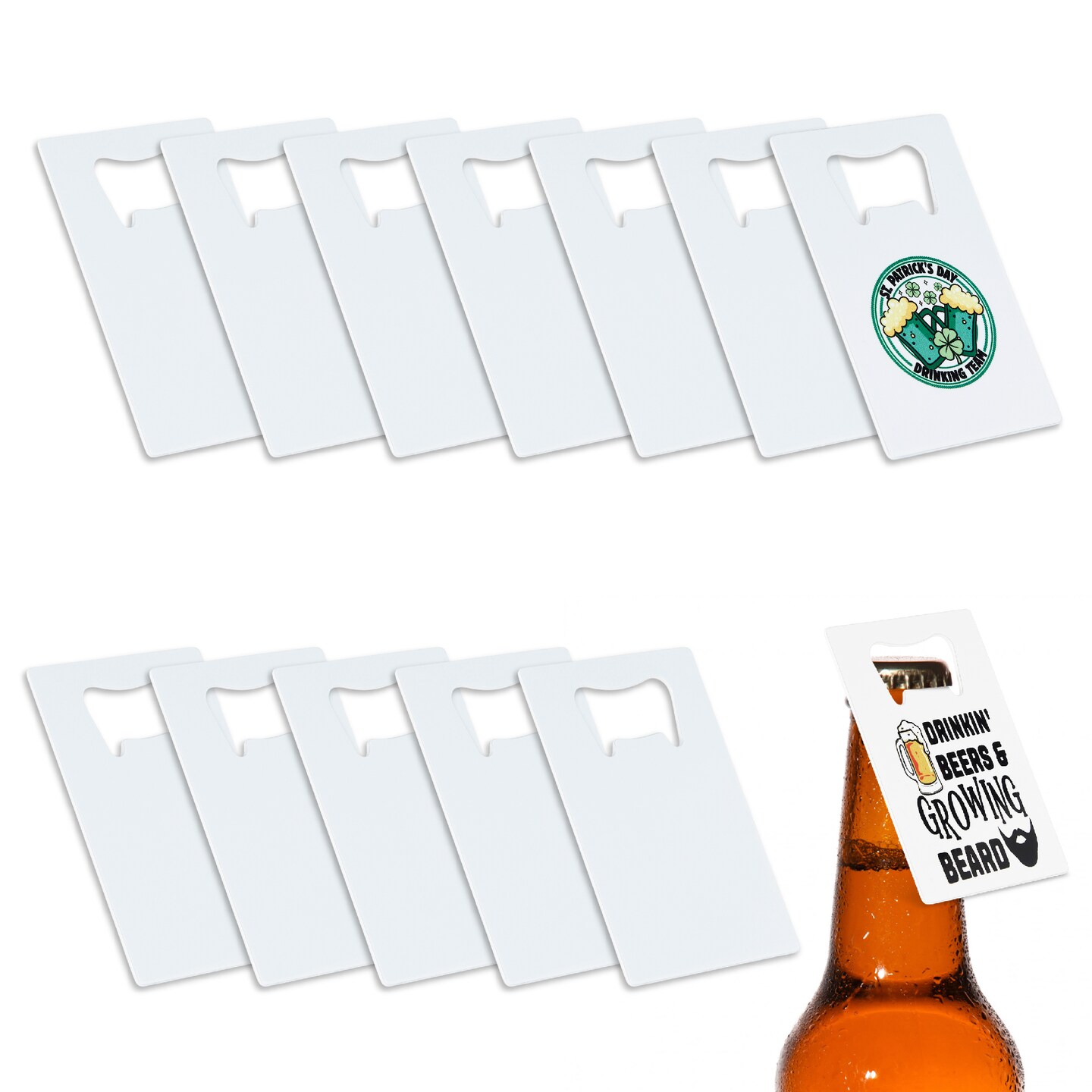Makerflo Rectangle Shape Bottle Opener Crafted from High-Quality Stainless Steel | Craft-Ready for DIY Gifts &#x26; Personalization - Sublimation
