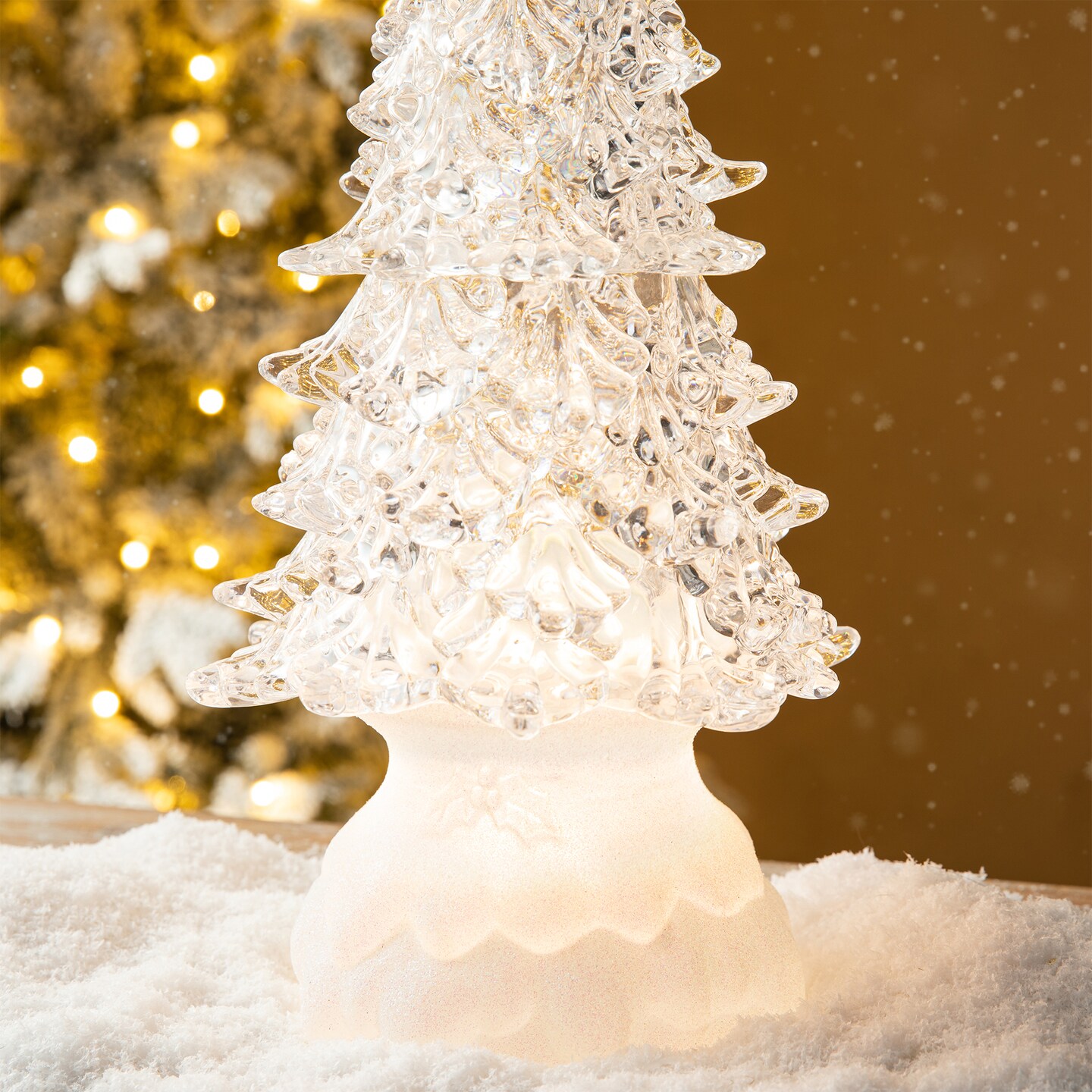 18.5”H Christmas Lighted Acrylic Rotating Table Tree | Michaels