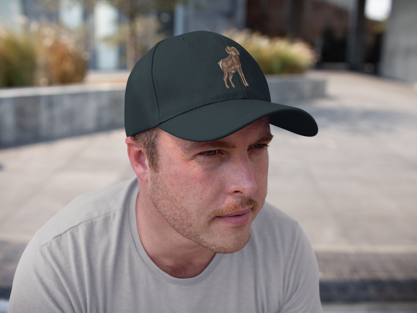 Big Horn Sheep, Ram, Realistic Animals, Embroidered, Iron on Patch