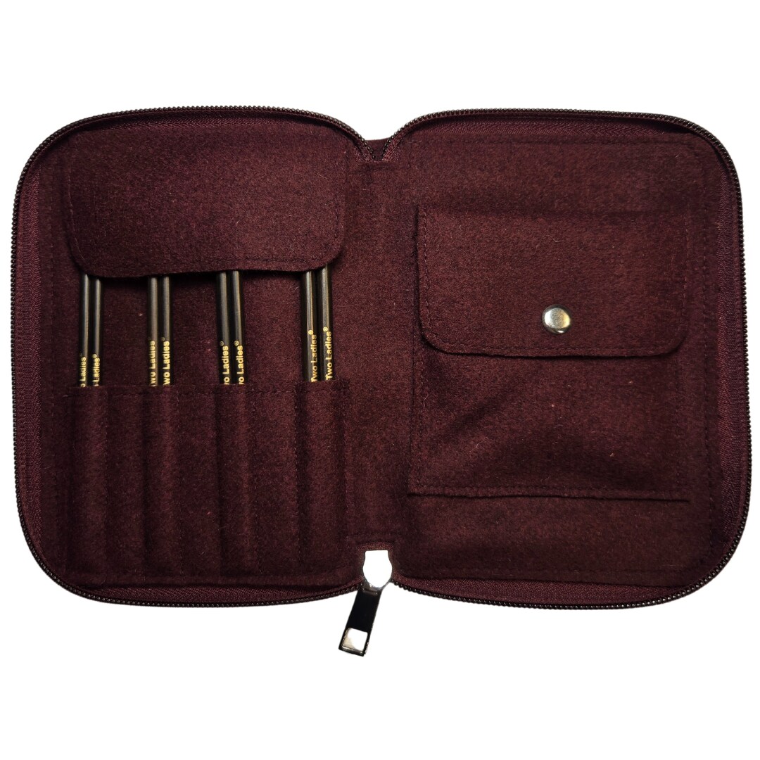 My Two Ladies | Sweater Set | 5&#x22; Ebony Interchangeable Knitting Needles | 4 Sizes | w/custom case