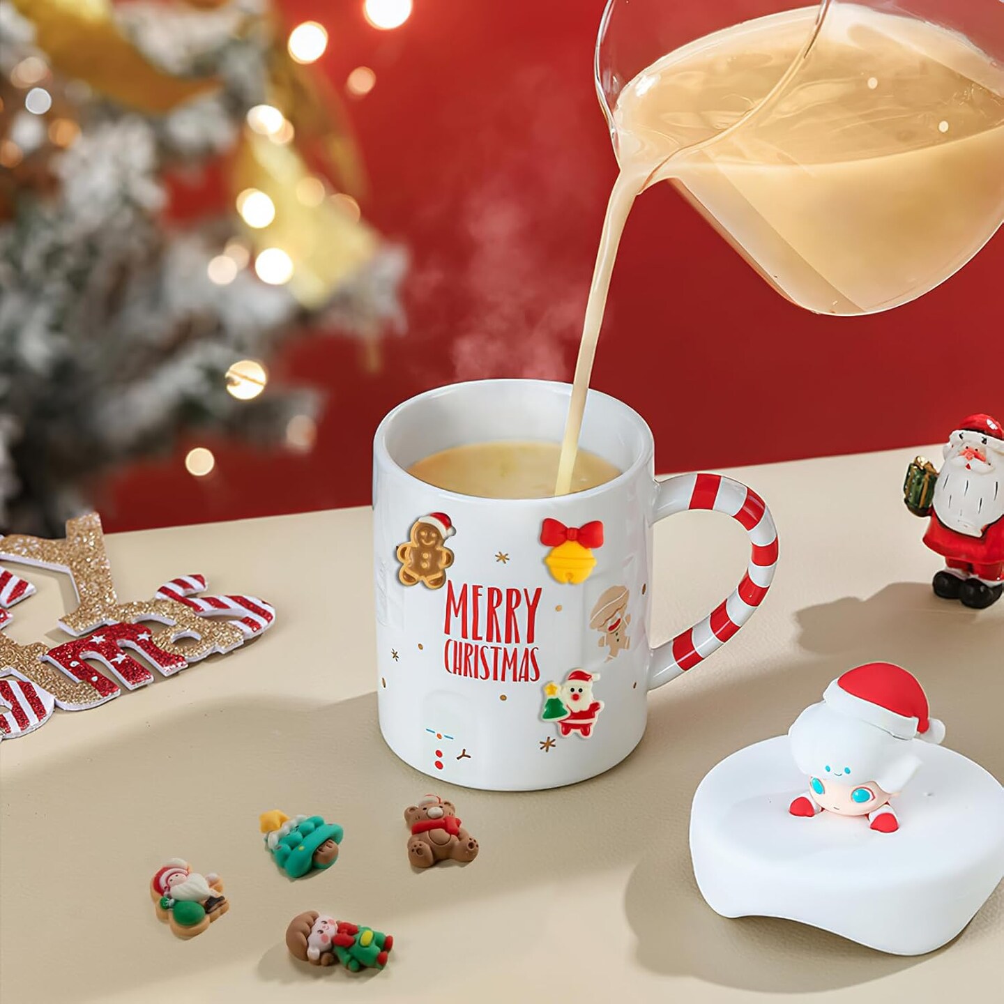 70 Styles Christmas Resin Flatback Charms Assorted Slime Santa Snowman Tree Embellishments Supplies for Holiday DIY Scrapbooking Making Decorations 70pc