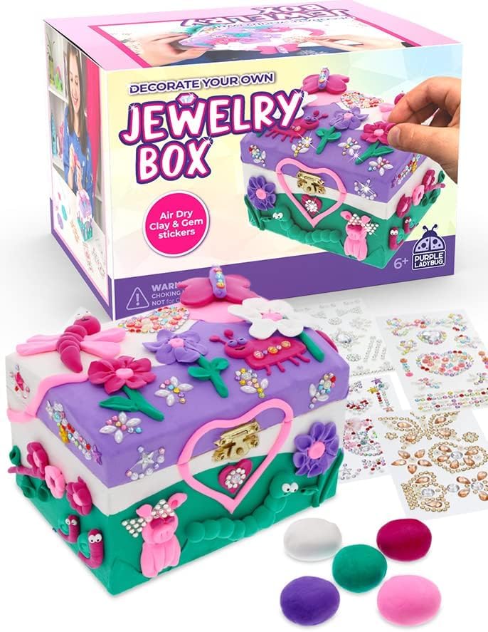 Design Your Own Jewelry Box Craft Kit - DIY Jewelry Box for Girls 8-12, &#x26; Fun Girls Arts &#x26; Crafts Age 6-8 &#x26; Up - Great Birthday &#x26; Christmas Gifts for Girls 8-10 Years Old