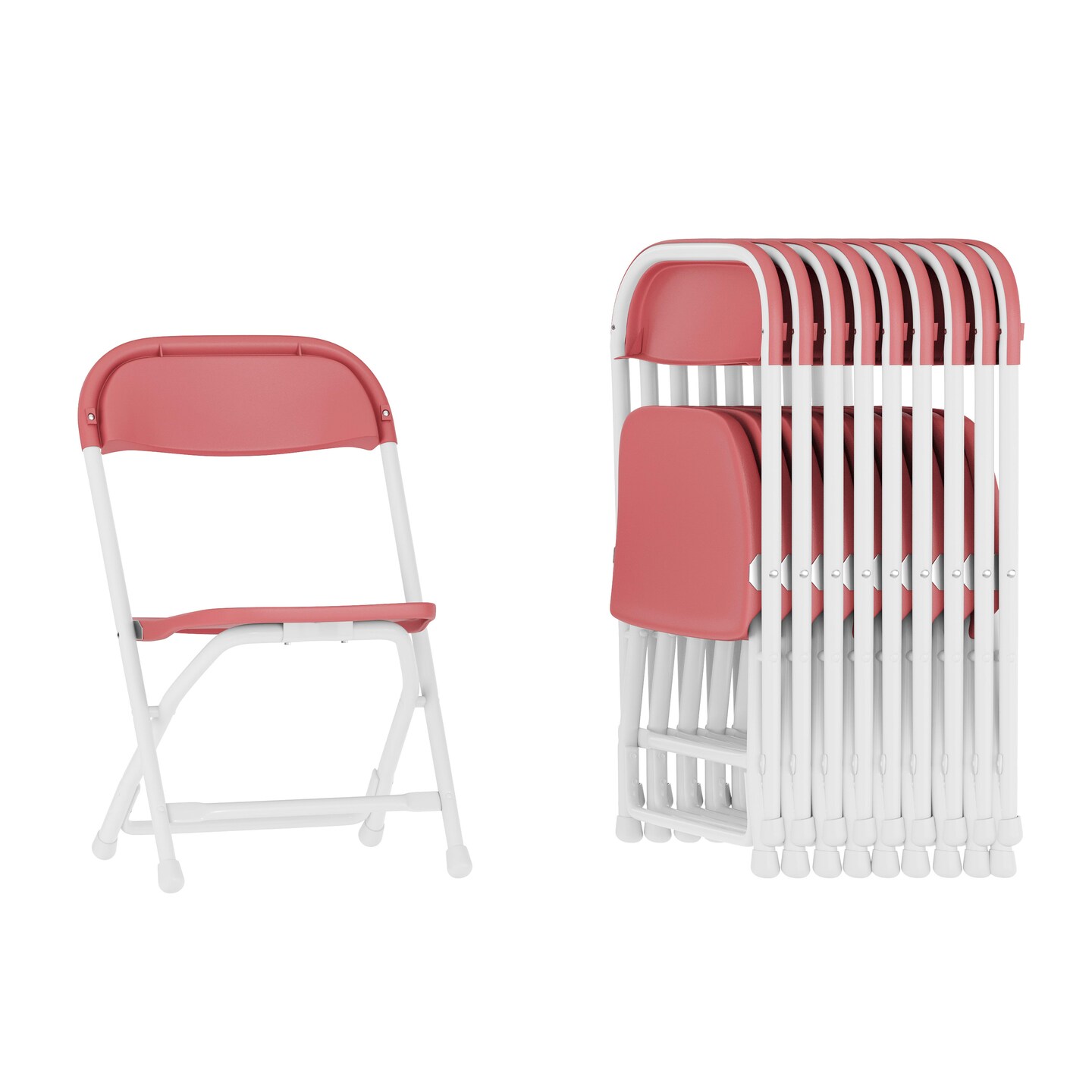 Emma and Oliver 10 Pack Kids Plastic Folding Chair Daycare Home