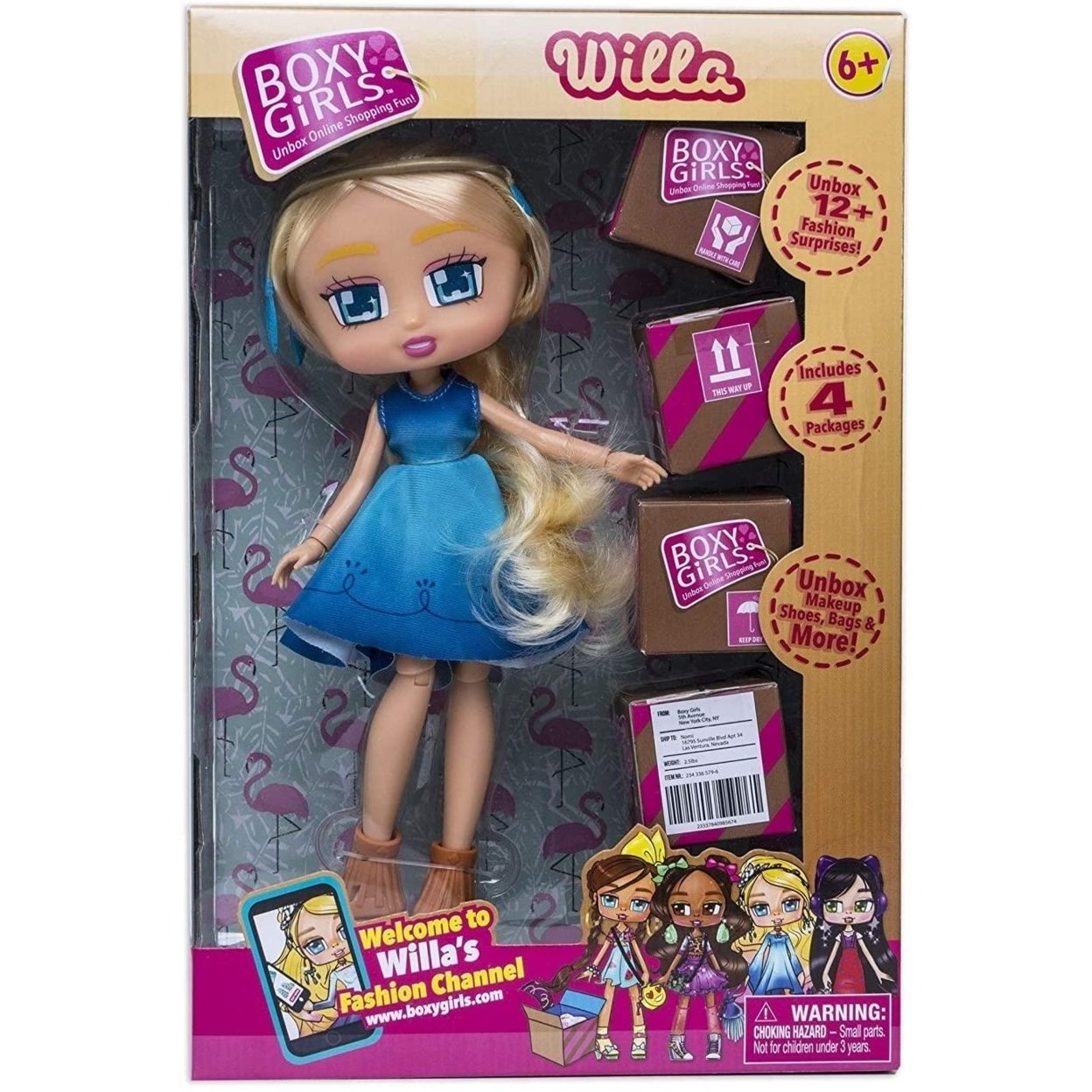 Boxy Girls Willa Doll 4 Surprise Packages Accessories Boxygirls