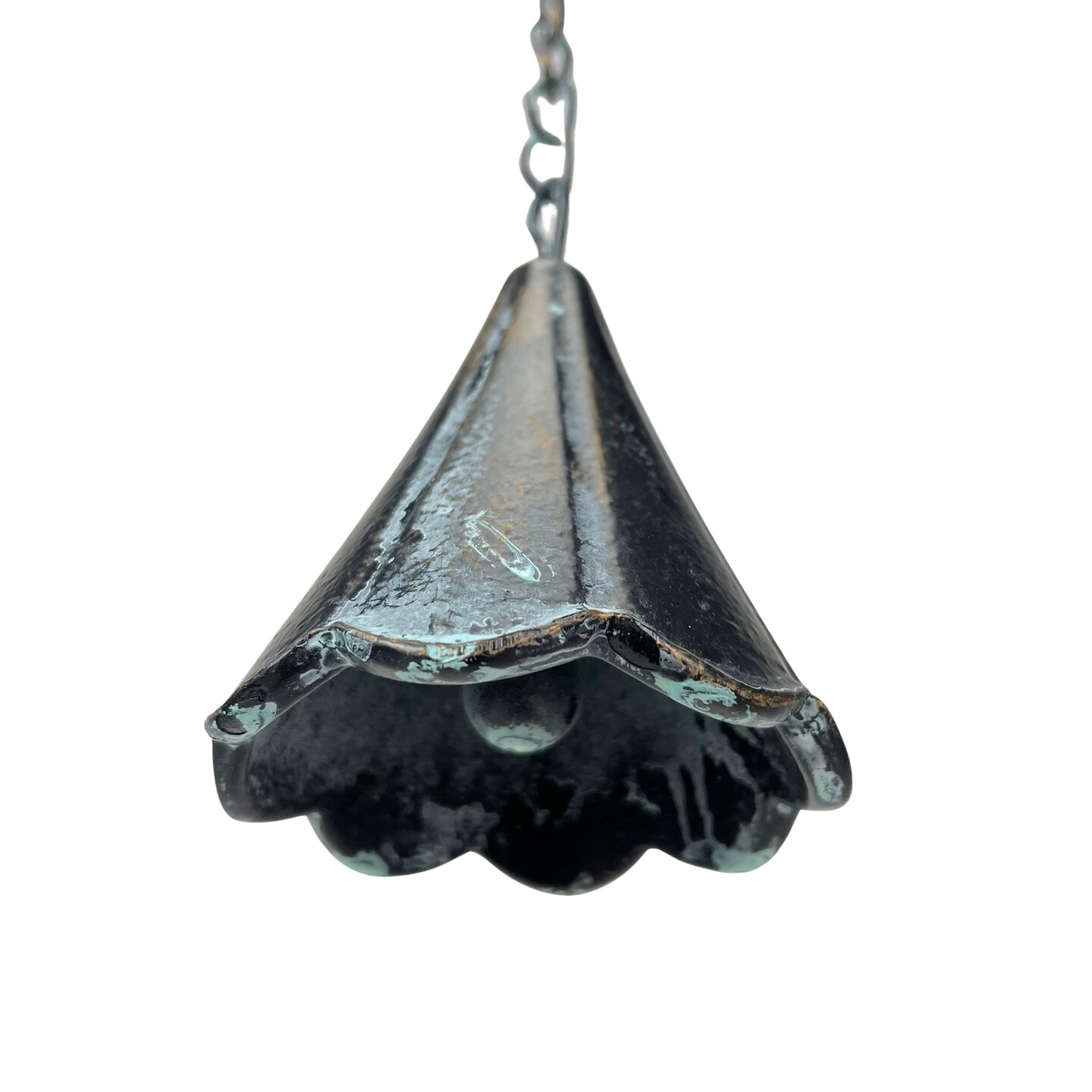 80-Inch Metal Rain Chain - 6 Celestial Crescent Moon &#x26; Suns, Aged Finish