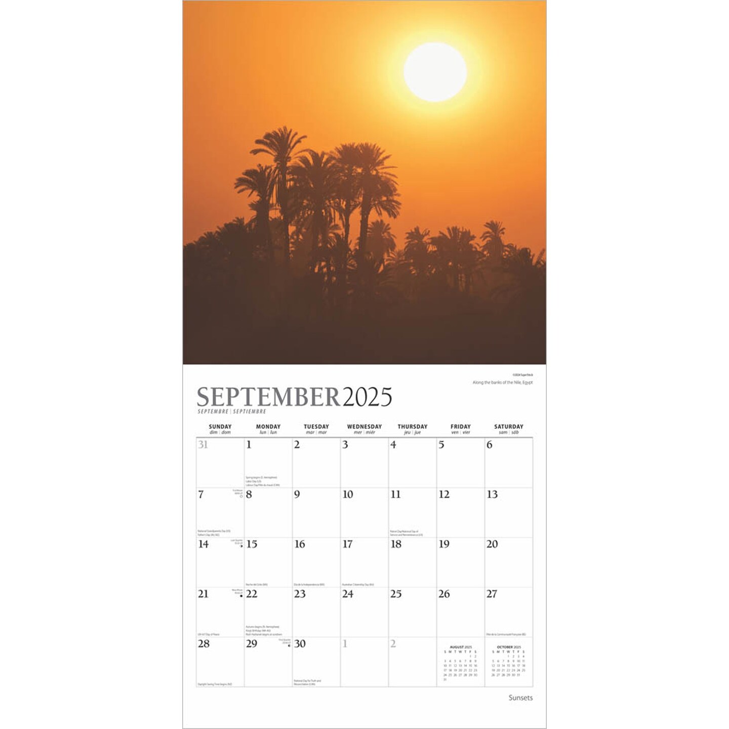 Sunsets | 2025 12 x 24 Inch Monthly Square Wall Calendar | Foil Stamped Cover | Plato | Nature Photography Science