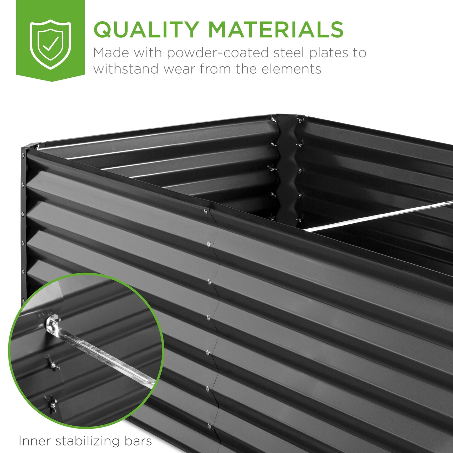 Best Choice Products 6x3x2ft Outdoor Metal Raised Garden Bed, Planter Box for Vegetables, Flowers, Herbs
