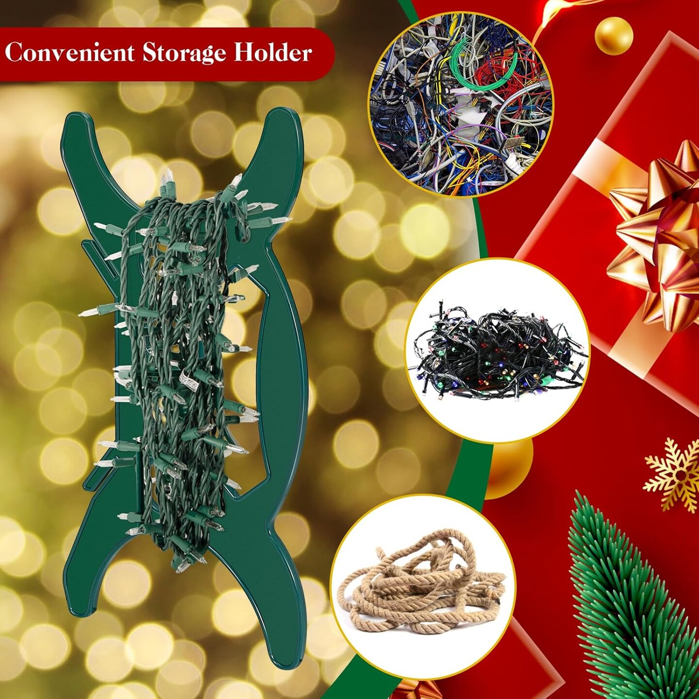 10 Pcs All Purpose Light Storage Holder, Christmas Light Wrap Storage Organizer, Holiday Light Storage Reels for Tree Lights,Extension Cord,Wire Hose Storage