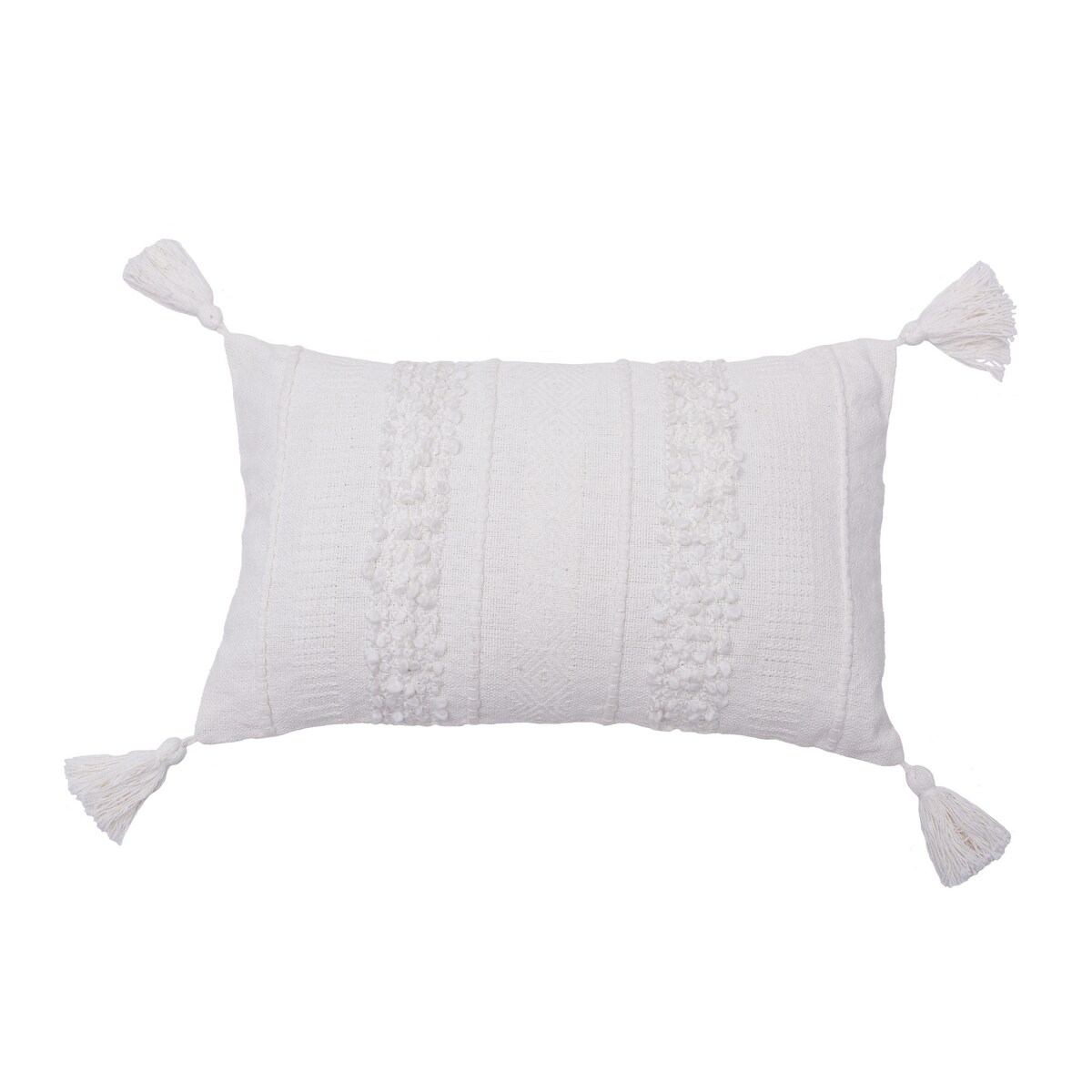Barton Cotton Woven Throw Pillow with Tassels - Insert Included