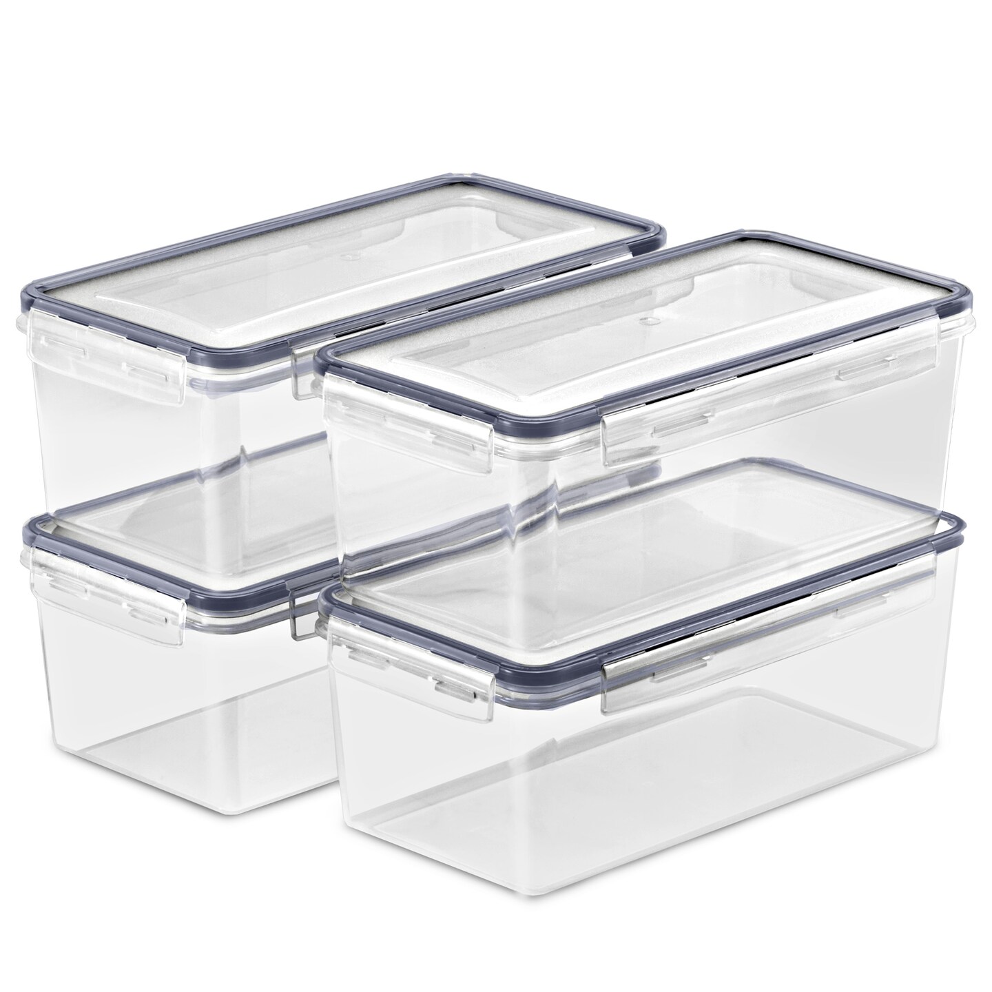Sorbus Large Food Storage Containers - Pack of 4 with Air Tight, Four-Way Snap Lids