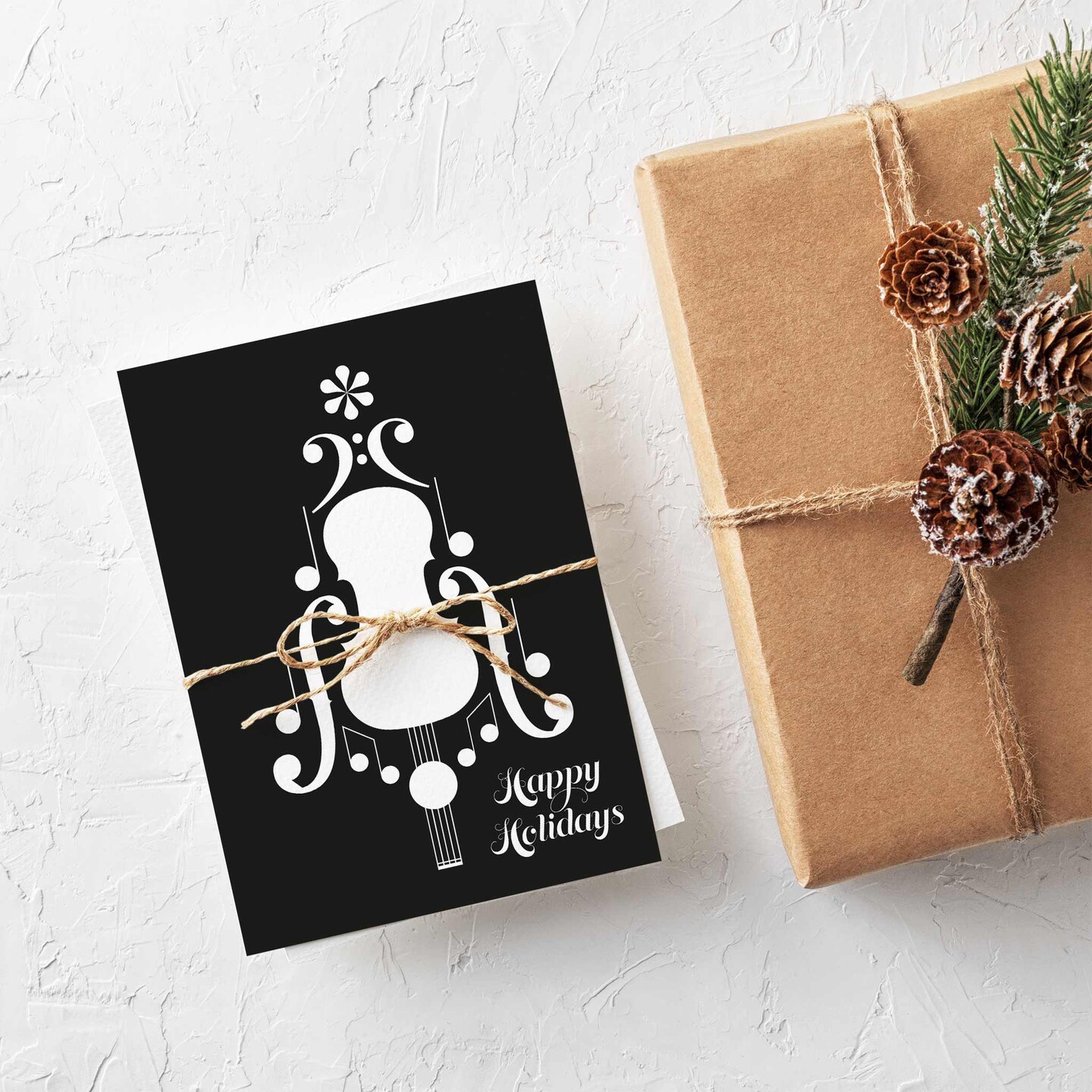 Musician Christmas Greeting Cards Boxed Set of 24 Holiday Notecards Featuring Elegant Cello Design, Perfect for Musicians, Symphony, and Orchestra Fans