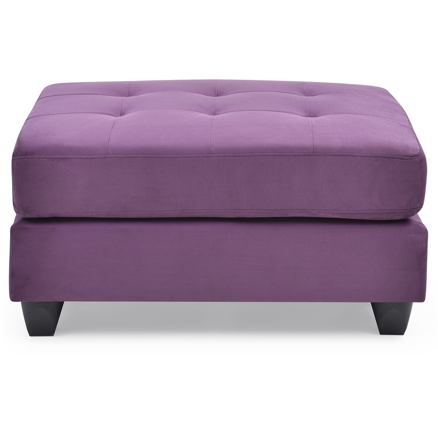 Contemporary Home Living Upholstered Tufted Ottoman - 38&#x22; - Purple