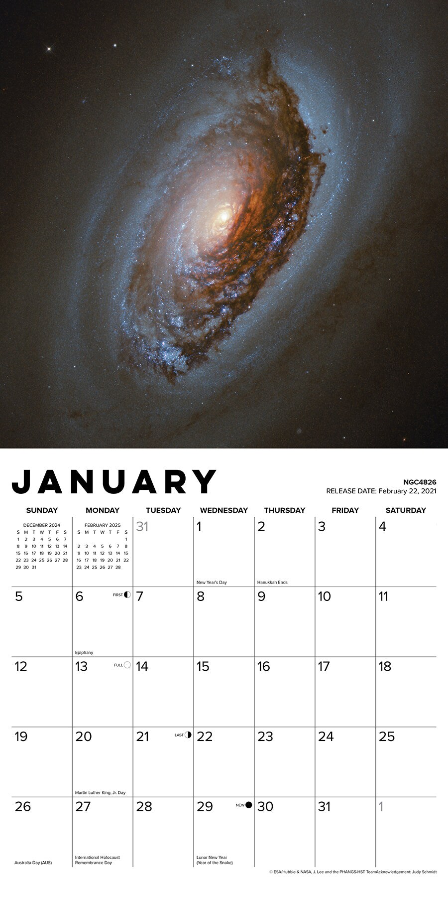 Images from the Hubble Space Telescope 2025 Wall Calendar