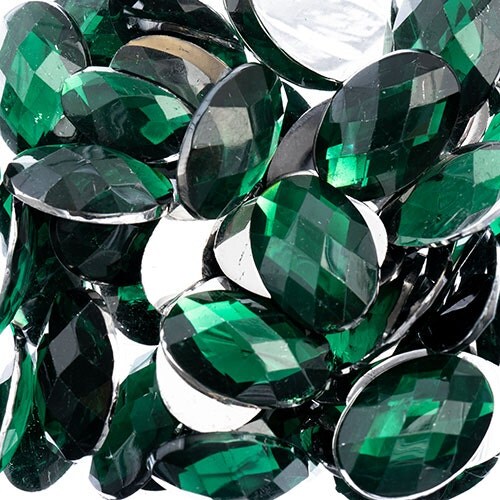 John Bead Oval Acrylic Flat Back Rhinestones, 200pcs