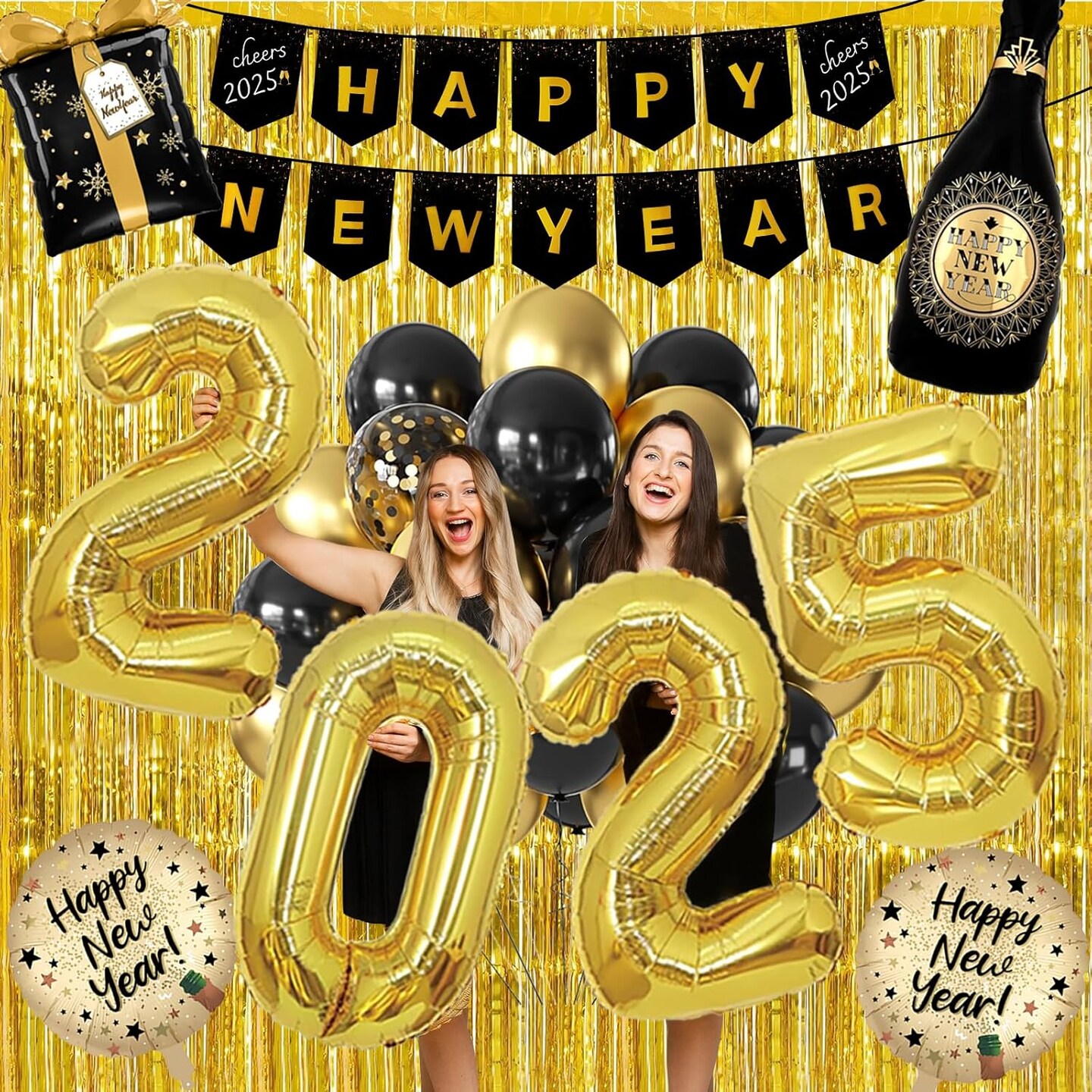 New Years Eve Party Supplies 2025-Happy New Years Decorations 2025 Kit-Party Favors
