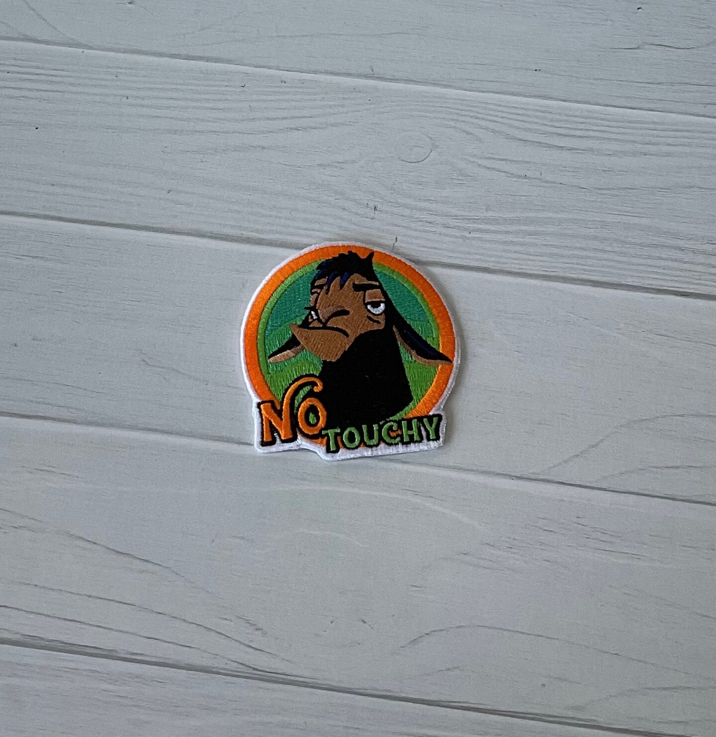 No Touchy embroidered patch