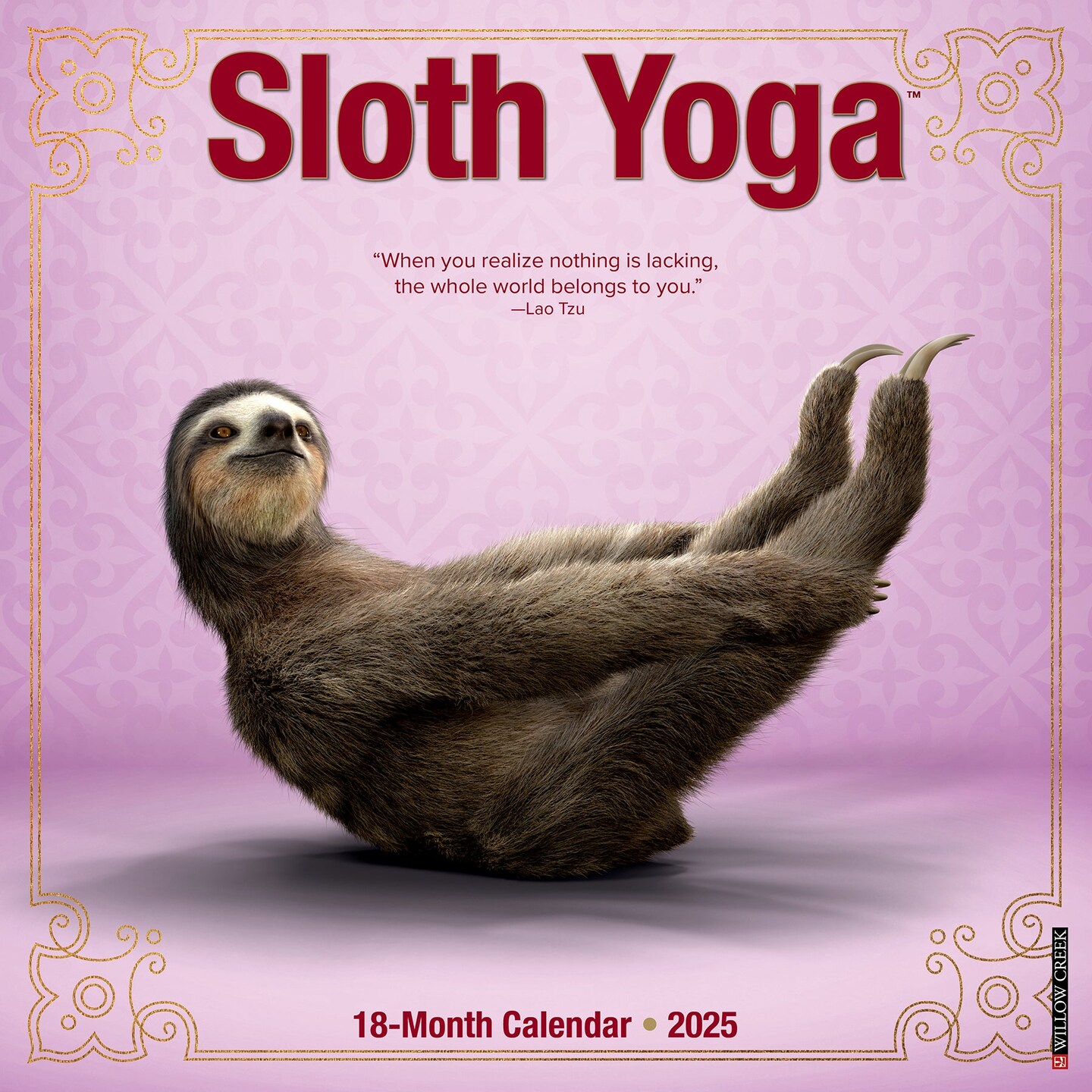 Sloth Yoga 2025 Wall Calendar