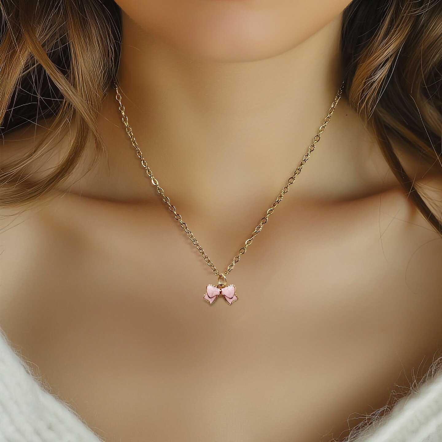 Wrapables Nature Charms for Jewelry Making Enamel Pendants, (Set of 20), Pink Bow