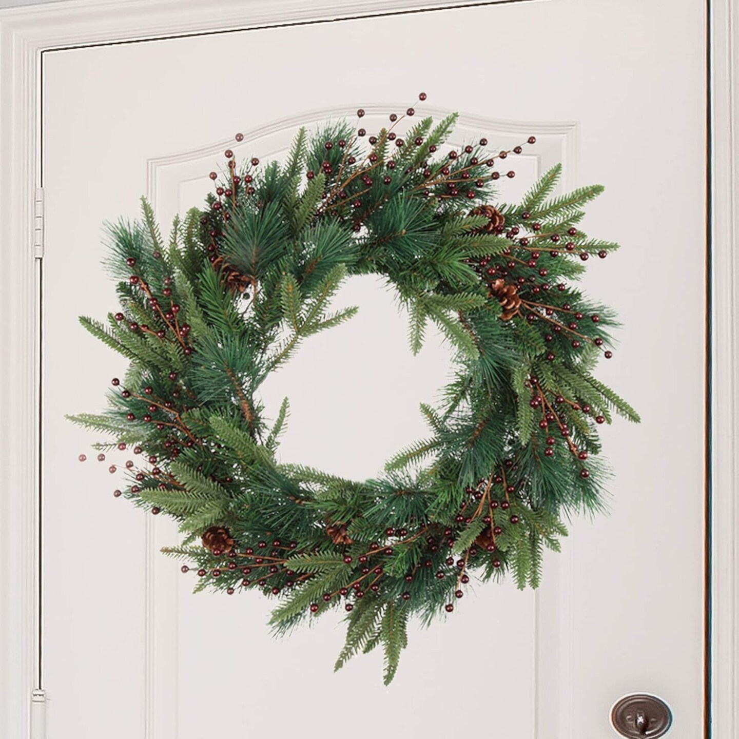 Set of 12: Burgundy Holly Berry Stems with 35 Lifelike Berries | 17-Inch | Festive Accents | DIY Arts &#x26; Crafts, Wreaths, &#x26; Garlands | Berry Picks | Home &#x26; Office Decor