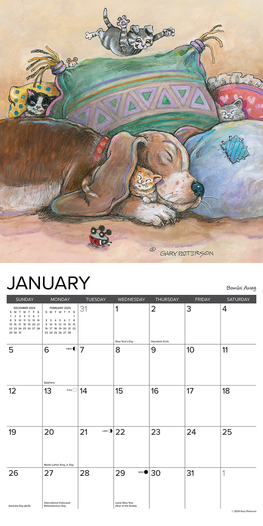 Paws &#x26; Claws by Gary Patterson 2025 Wall Calendar