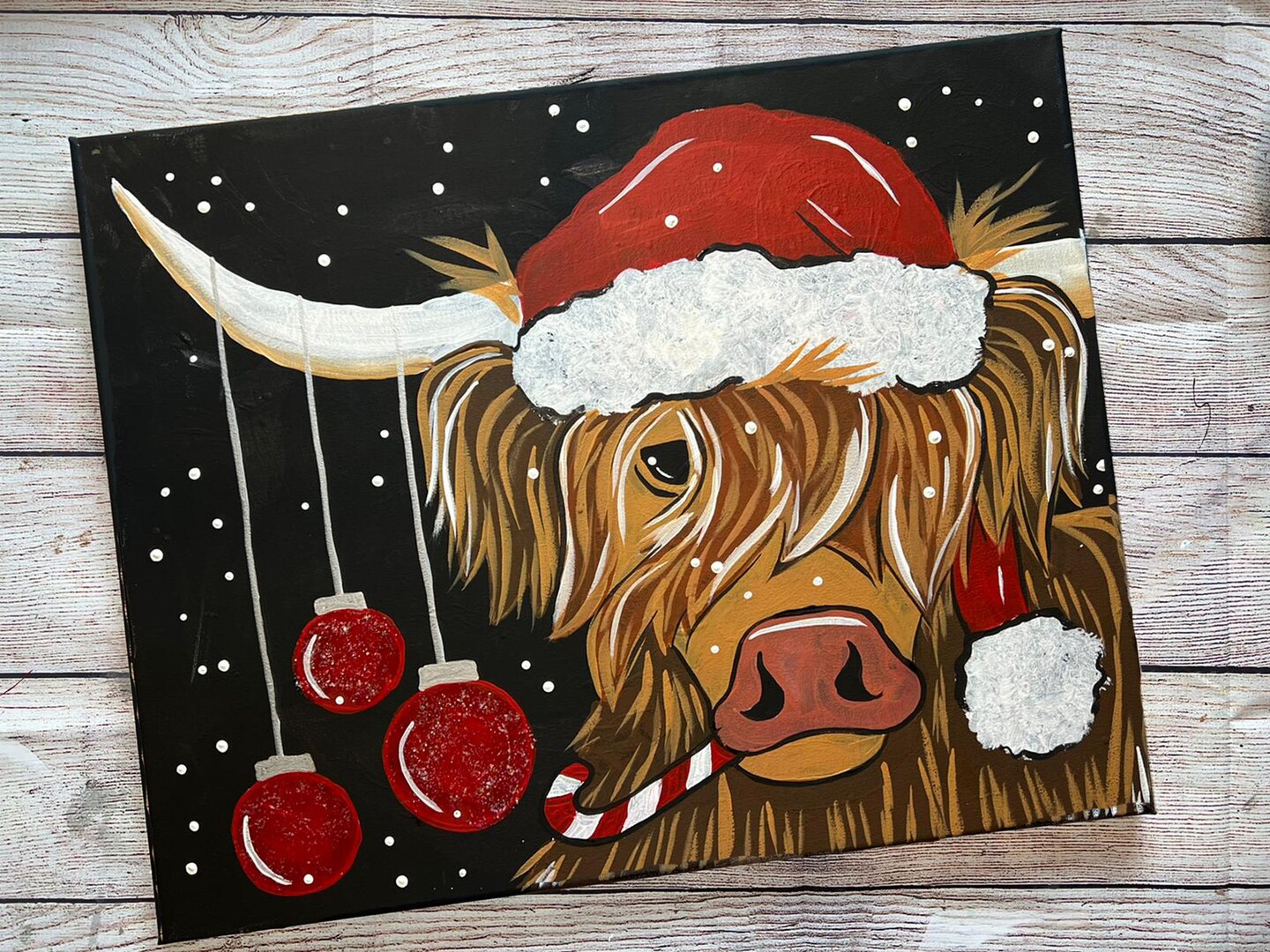 Online Acrylic Christmas themed Paint Party
