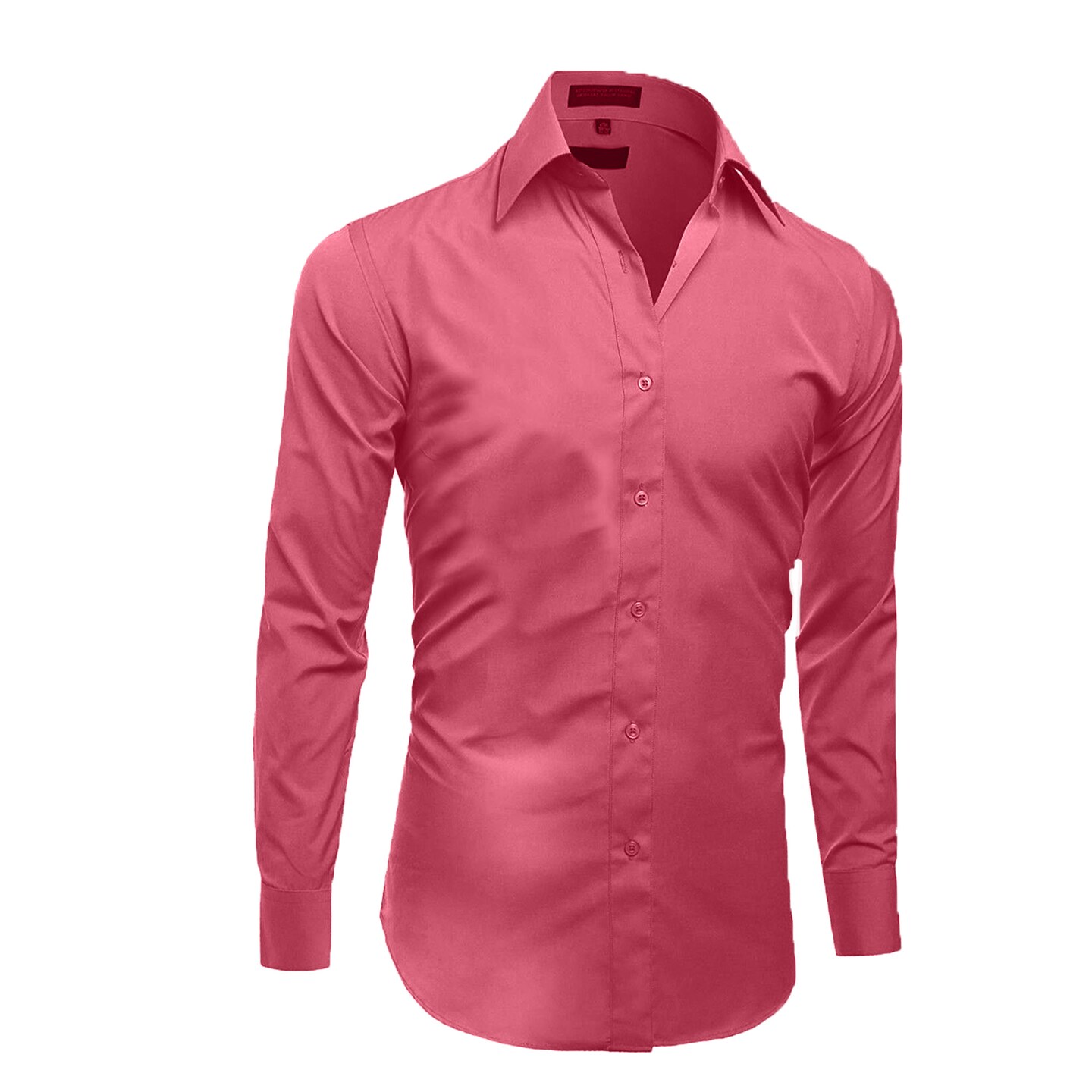 Coral Slim Fit Long Sleeve Cotton Shirt