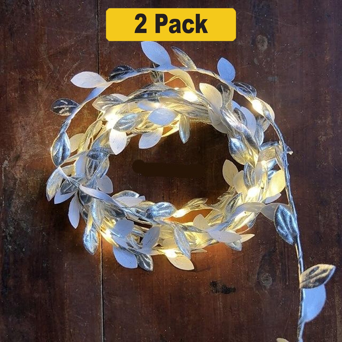Whimsical Plant Leaf Fairy Lights — 20 LED Vine String, Battery Operated