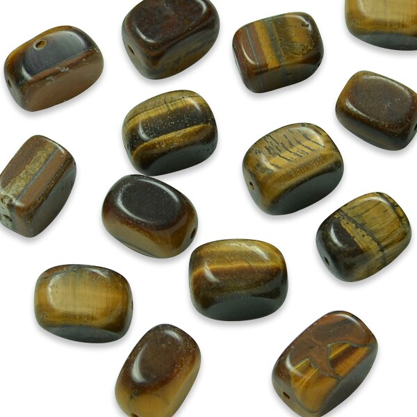 Tigereye Nugget Beads - 10x14mm - 8&#x22; Strand
