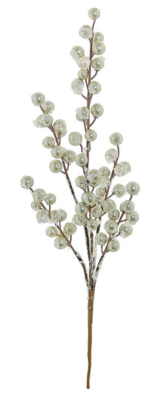 Select Artificials Frosted Metallic Glitter Berry Artificial Christmas Spray - 18&#x22; - Champagne Gold