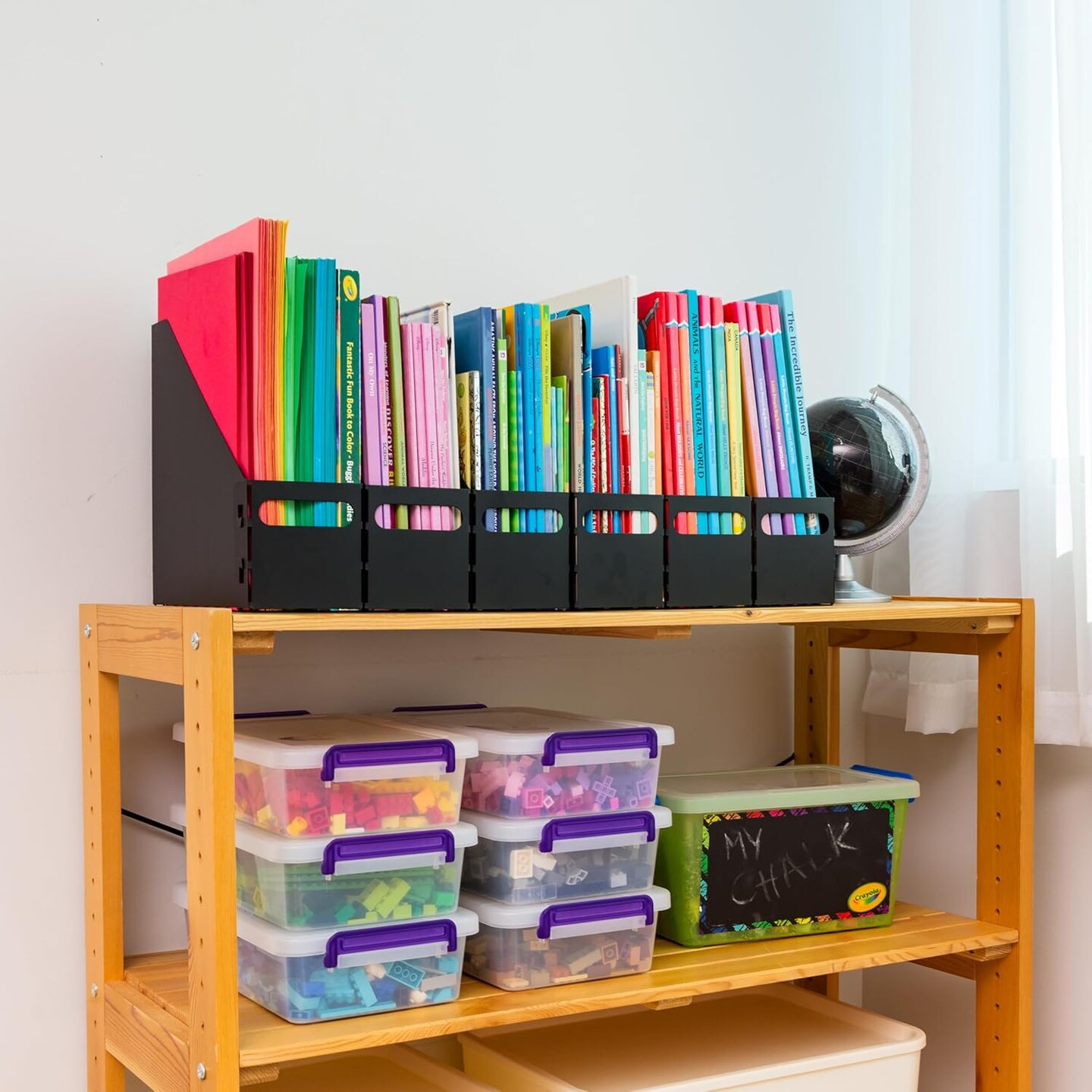 IRIS USA Letter/Legal File Metal Magazine File Holders, Black - 6Pack