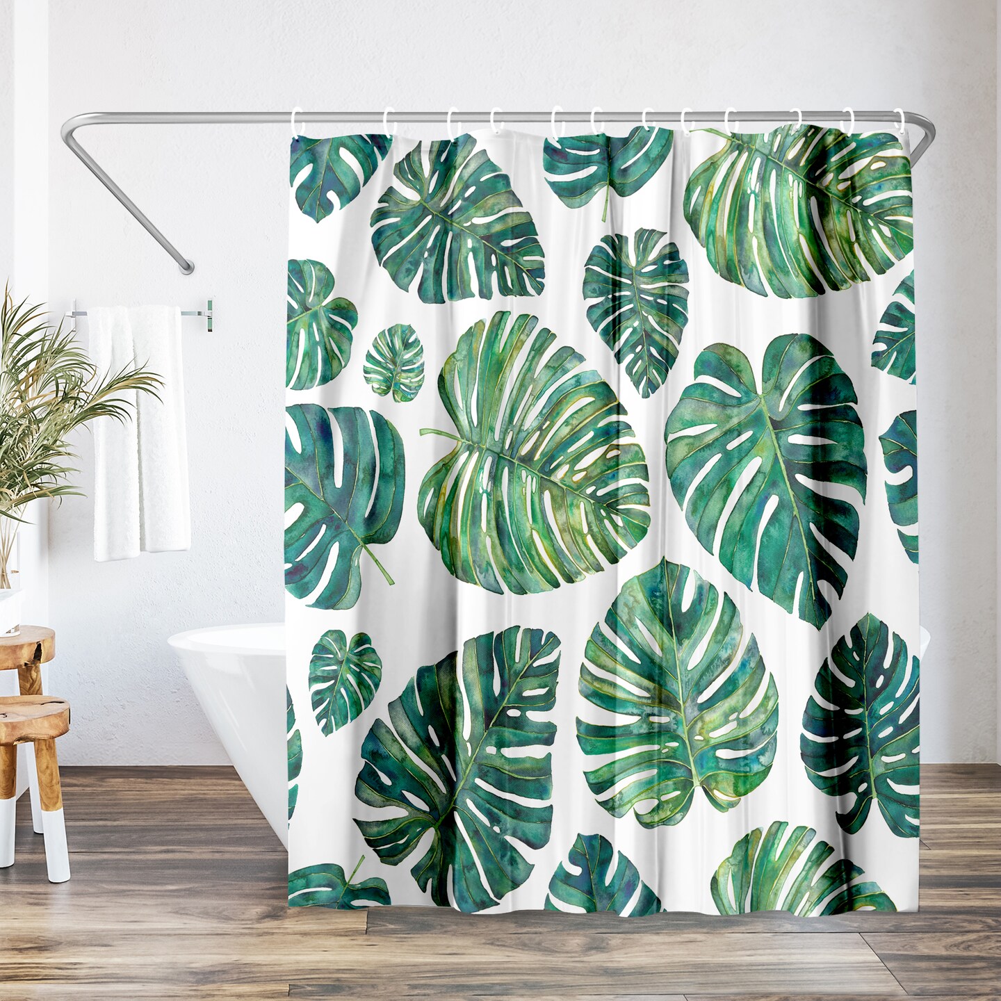 Americanflat 71&#x22; x 74&#x22; Shower Curtain, Tropical Leaves by Elena O&#x27;Neill