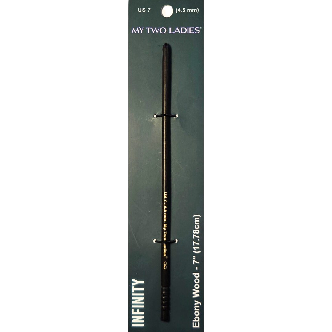 My Two Ladies | Infinity | Crochet Hook | Ebony | w/thumb print | 12 Sizes