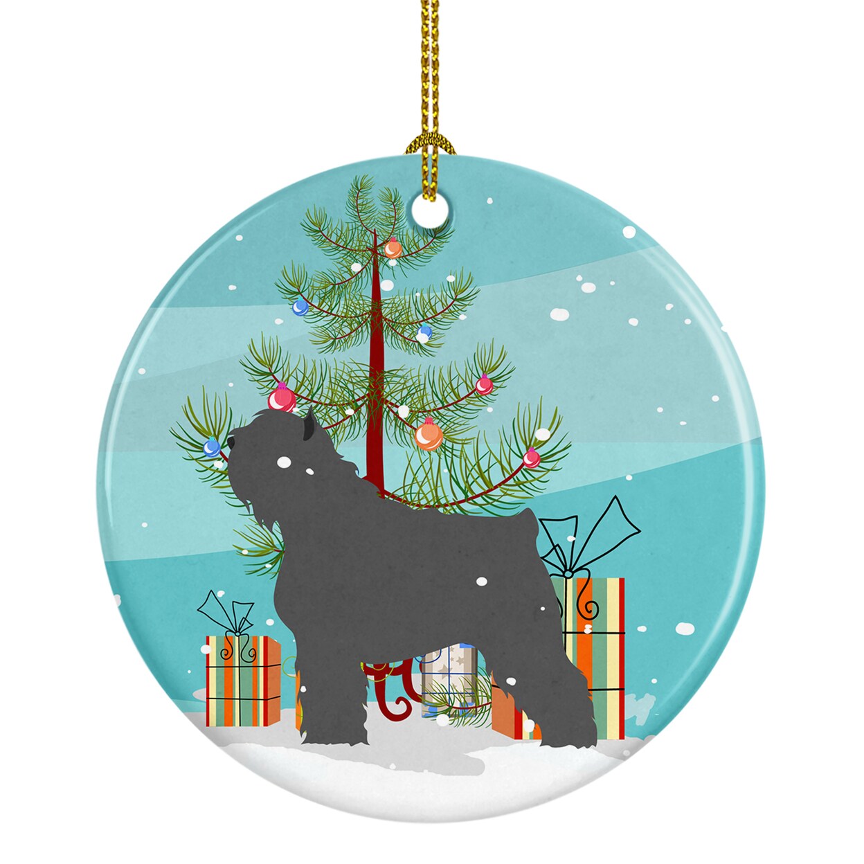 Bouvier Des Flandres Christmas Ceramic Ornament