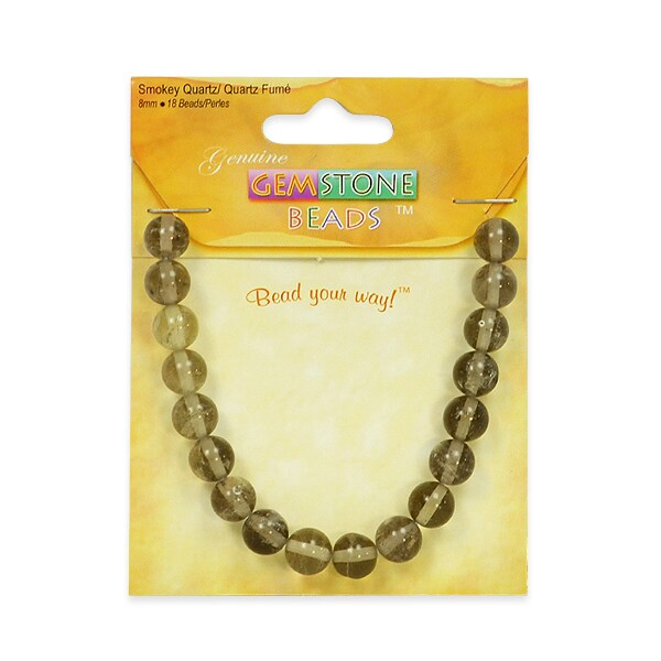 Smoky Quartz Beads - 8mm - 18 pcs.