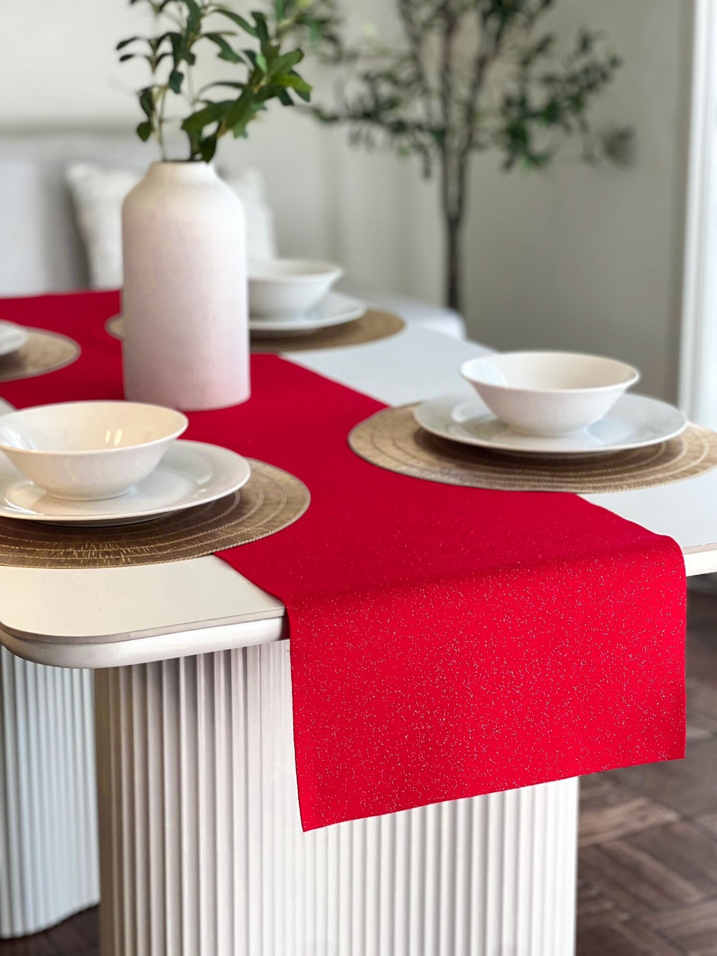 FabricLA Glitter Felt Table Runner | Sparkling Decor for Home, Events &#x26; Venues in Various Colors