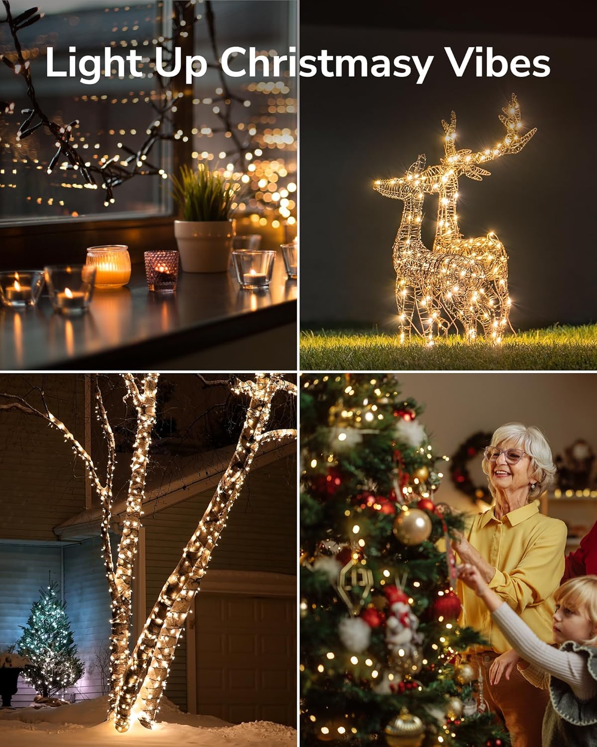 Christmas Lights, 200 LED 76FT Christmas Tree Lights, 2024 Upgraded Twinkle LED String Lights with 8 Modes for Indoor/Outdoor Xmas Tree Decorations, Bubble LED Warm White, Adapter Included
