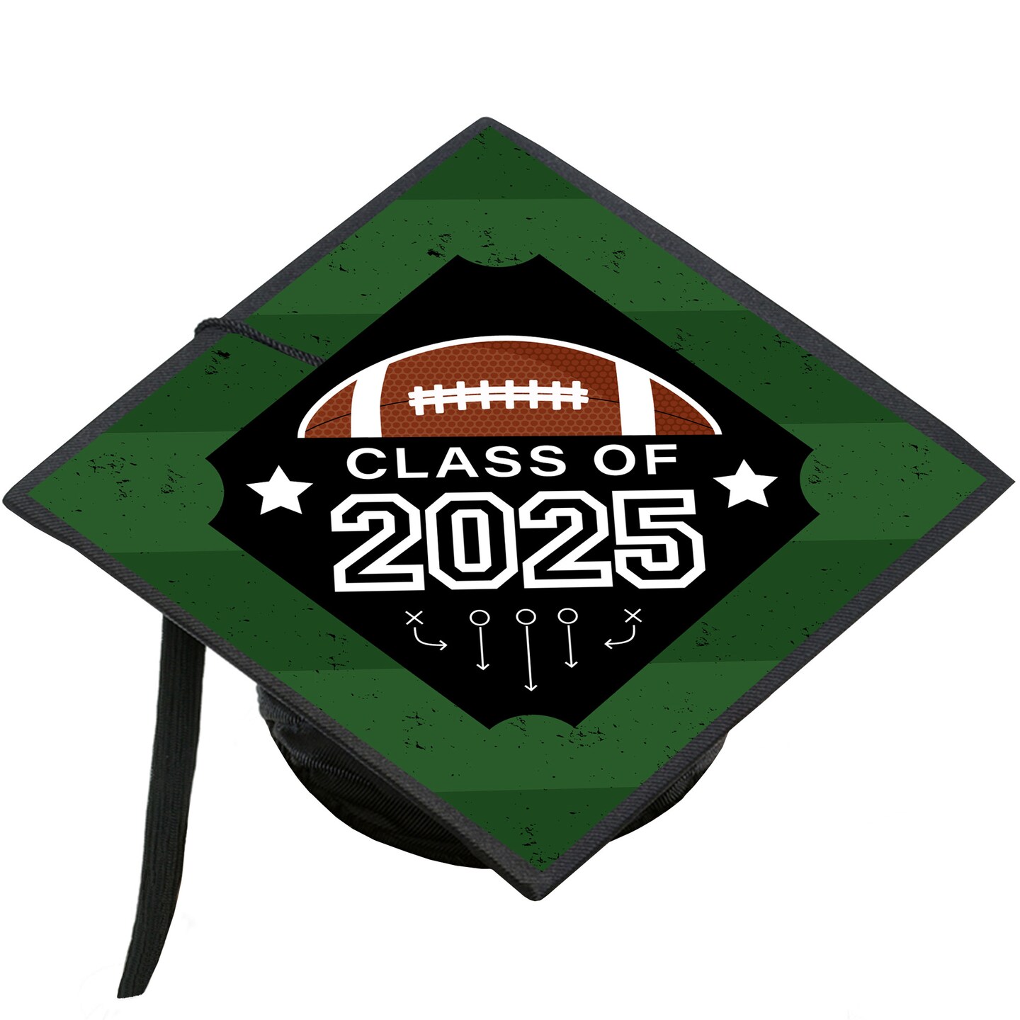 Big Dot of Happiness Grad Football - 2025 Graduation Cap Decorations Kit - Grad Cap Cover
