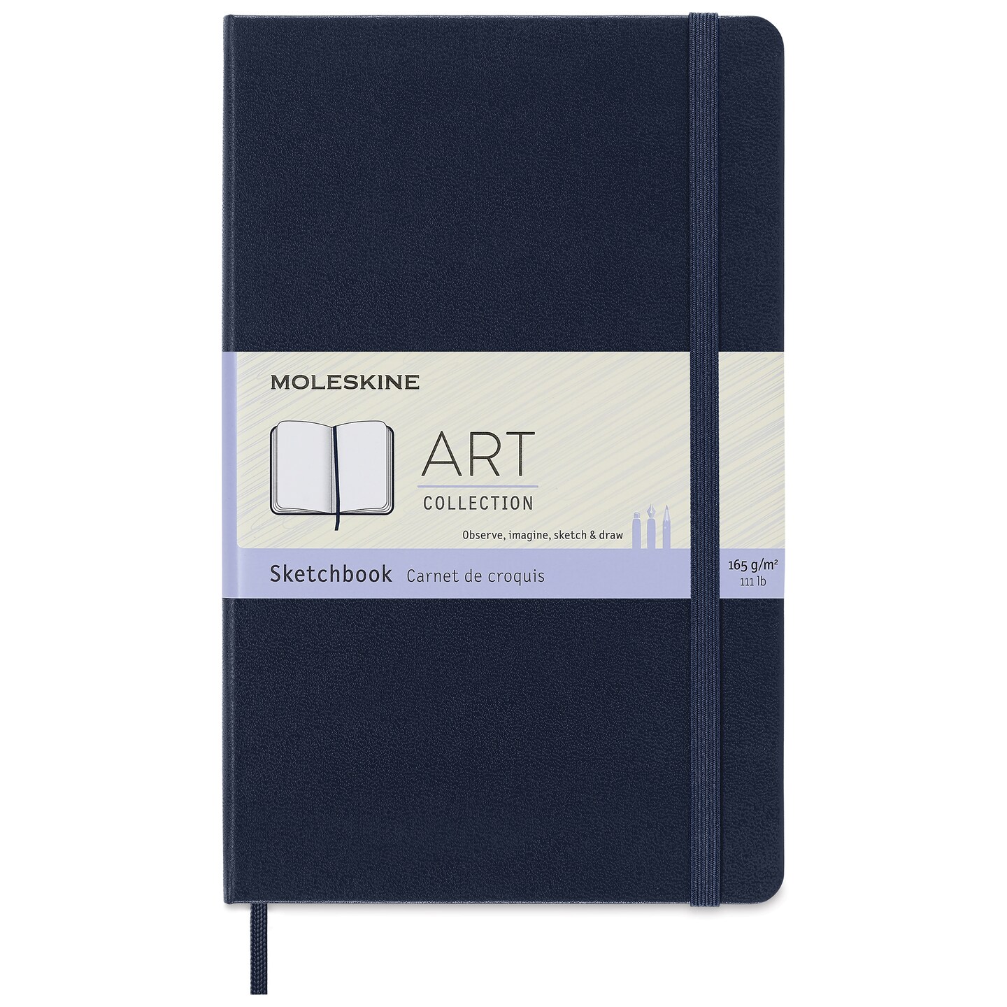Moleskine Sketchbook - Sapphire Blue, Large, 8-1/4&#x22; x 5&#x22;