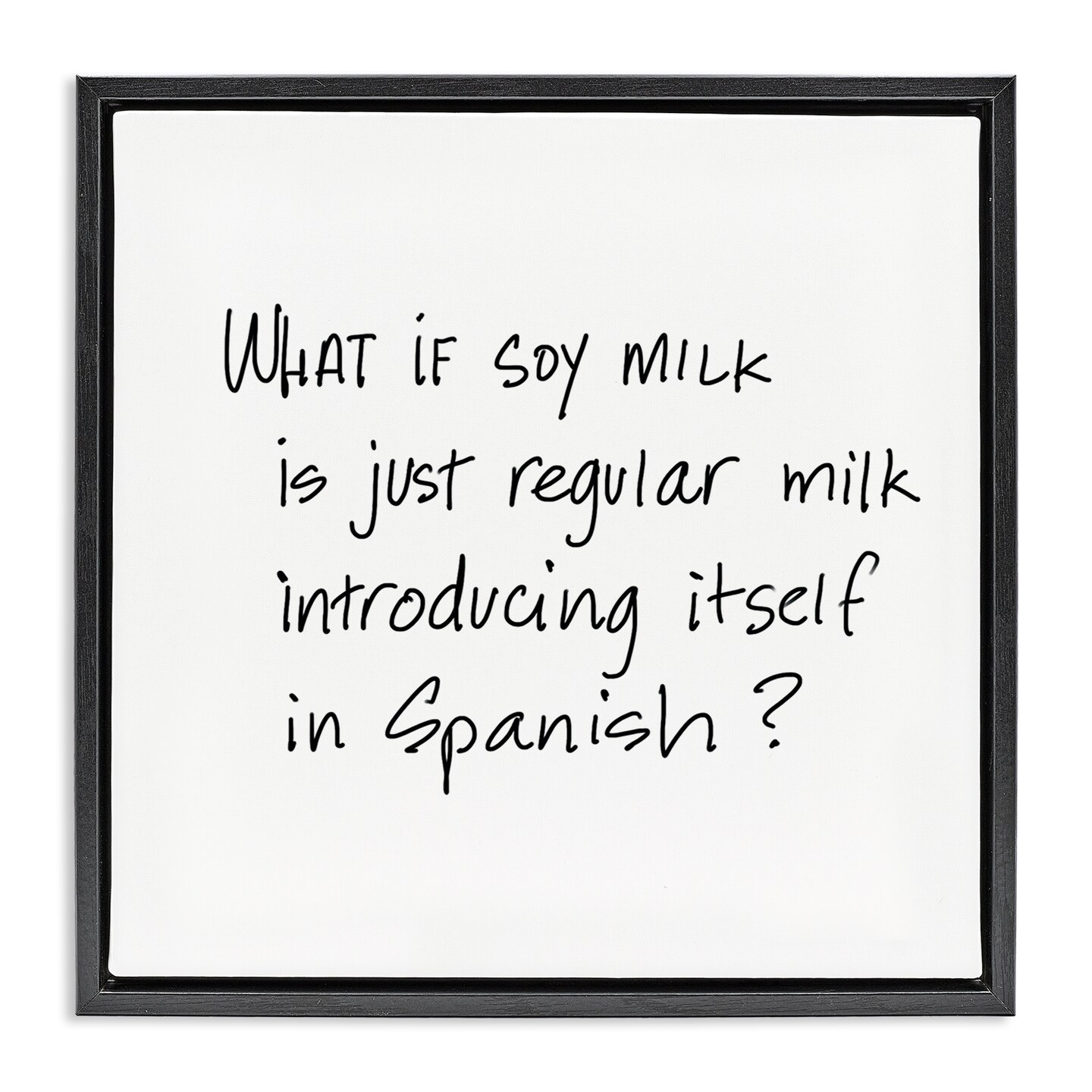 Stupell Industries Soy Milk in Spanish Framed Floater Canvas Wall Art