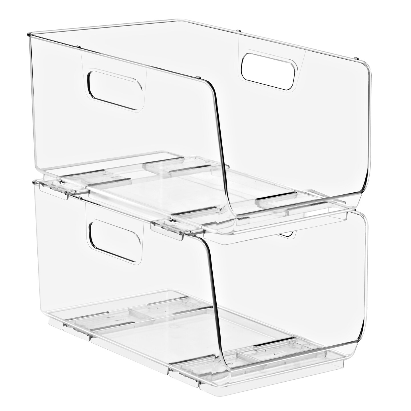 Sorbus Medium 2 Pack Stackable Storage Bins Open Front - Clear Pantry Bins for Storage and Organization