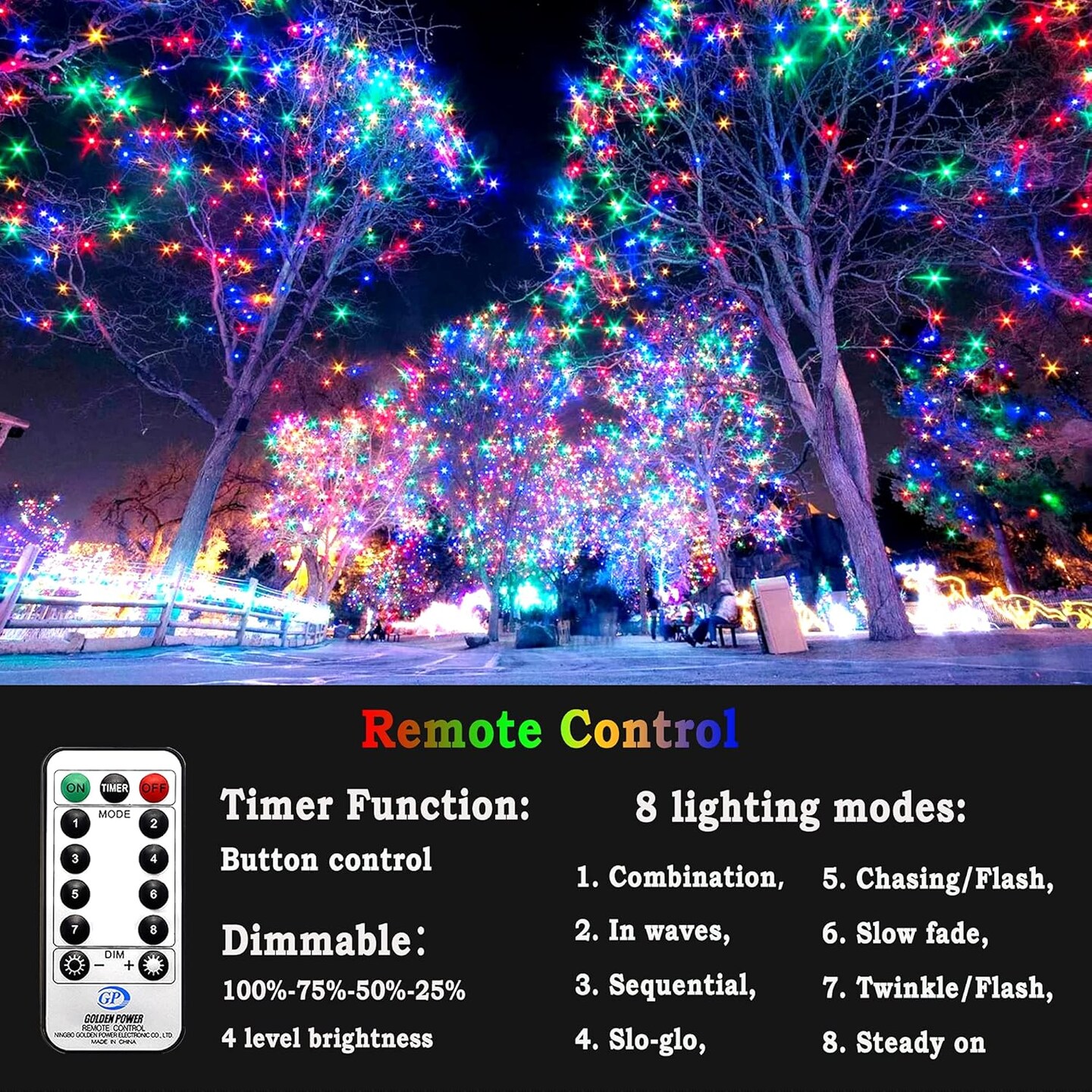 403FT 1000 LED Christmas Lights Outdoor String Lights 8 Modes &#x26; Timer Fairy Light Plug in Waterproof LED String Lights for Xmas Yard Tree Wedding Party Holiday Decorations (Multicolor)