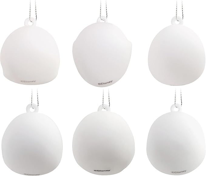 Disney Tim Burton's The Nightmare Before Christmas Jack Skellington Heads Mini Christmas Ornaments, Shatterproof, Set of 6