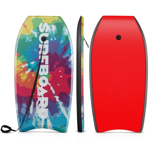 Lightweight Body Board Boogie Board with EPS Core XPE Deck HDPE Bottom Red