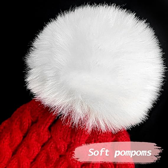 Christmas Santa Knitted Hat for Baby, Xmas Knit Hat for Children, 0 to 3 Years Old Red